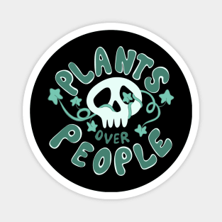 Plants Over People Plant Lover Skull Ivy Magnet